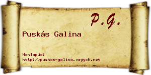 Puskás Galina névjegykártya