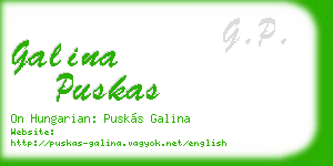 galina puskas business card